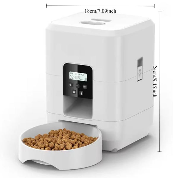 Smart Automatic Pet Feeder – Timed Cat & Dog Food Dispenser with LCD Display | Portion Control | Battery Operated