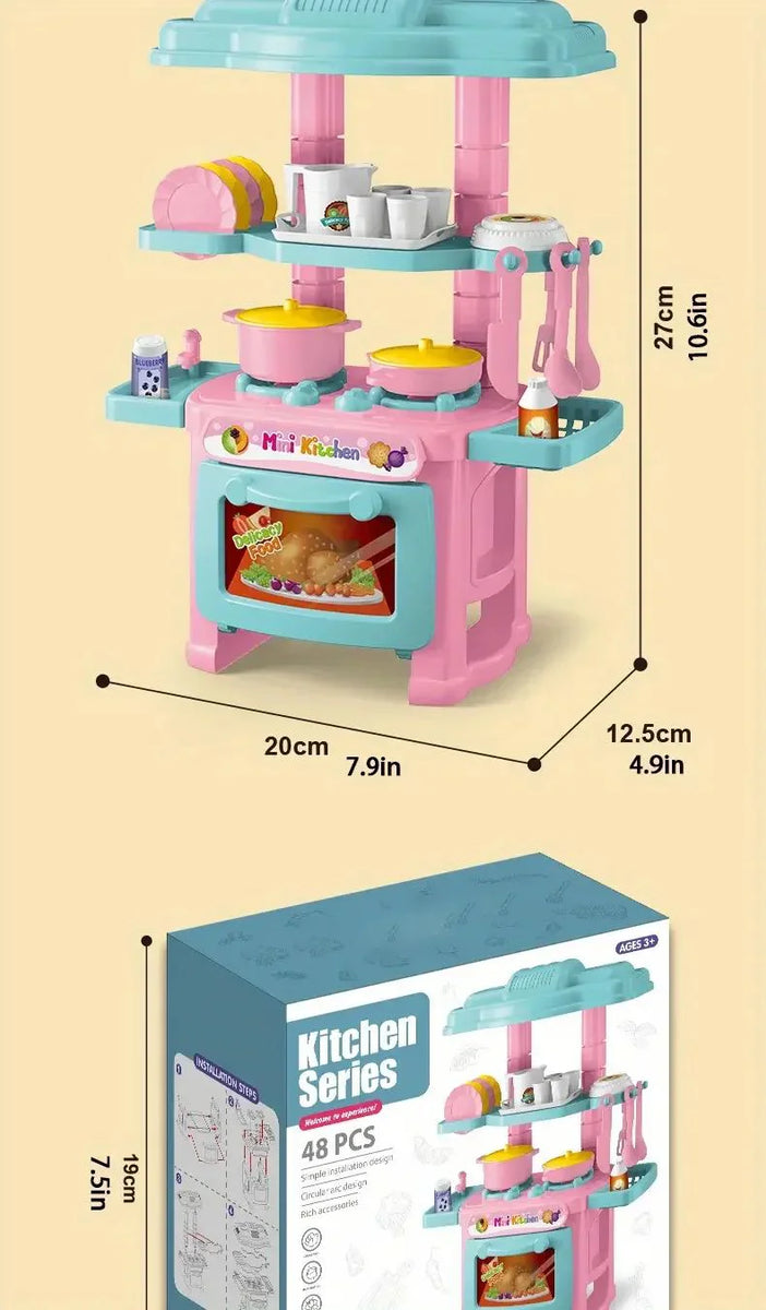 Mini Kitchen Counter Play Set | DIY Pretend Cooking Toy for Kids