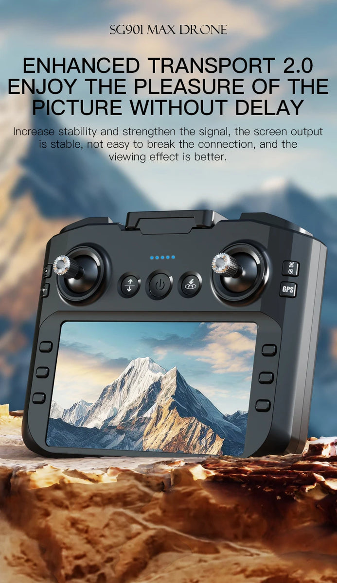 SG901 MAX GPS Drone with 8K Dual Camera & Obstacle Avoidance | Foldable Professional FPV Drone with Remote Screen