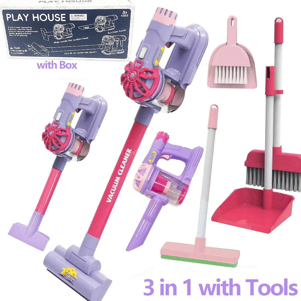 Kids Simulation Electric Vacuum Cleaner | Educational Role Play Cleaning Toy Set