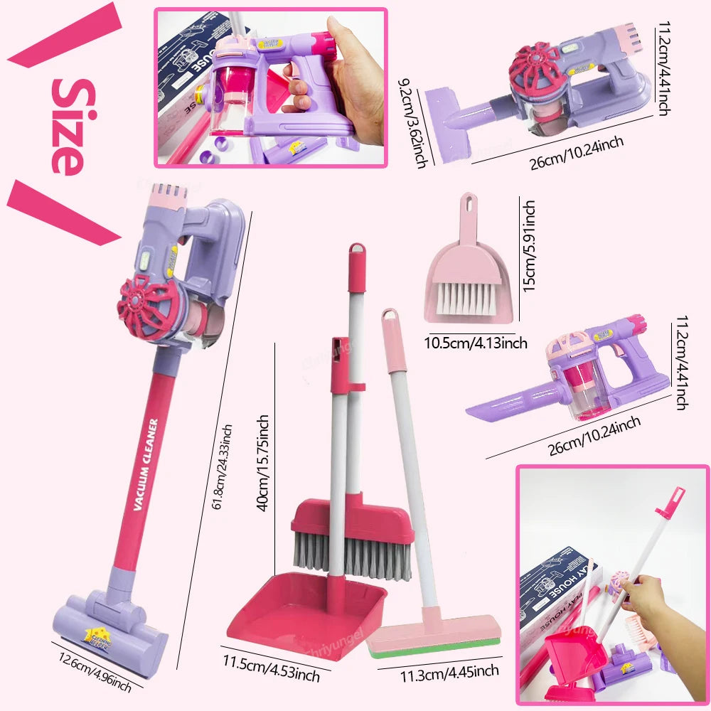 Kids Simulation Electric Vacuum Cleaner | Educational Role Play Cleaning Toy Set