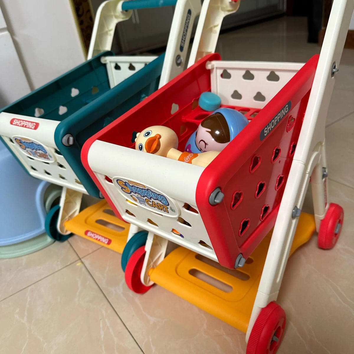 Kids Shopping Cart Toy | Musical Pretend Play Supermarket Trolley
