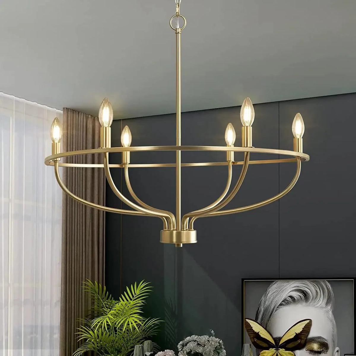 Modern Retro Iron LED Pendant Chandelier – Living & Dining Room Statement Light