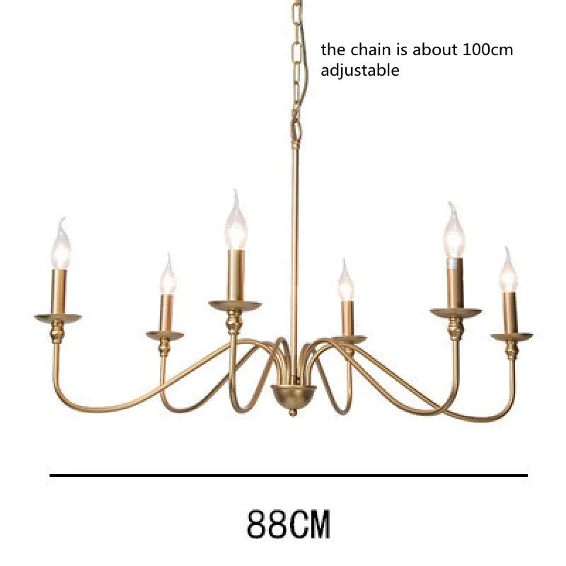Retro Loft Chandelier – Vintage American Style Ceiling Light (Black / Gold)
