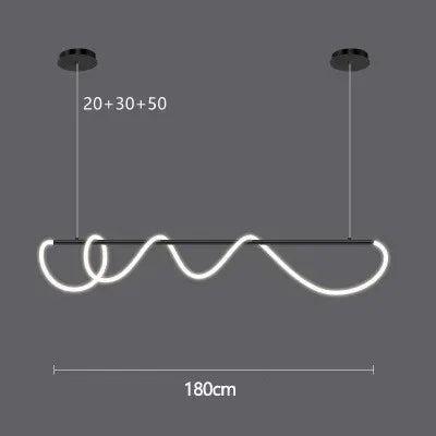 Nordic LED Long Hose Chandelier – Minimalist Pendant Light for Dining & Kitchen