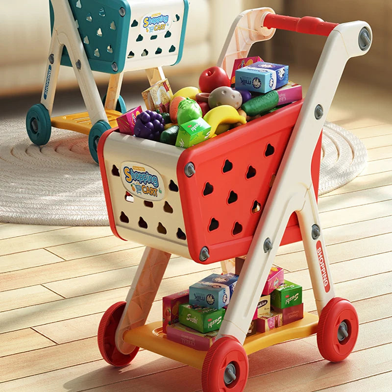 Kids Shopping Cart Toy | Musical Pretend Play Supermarket Trolley