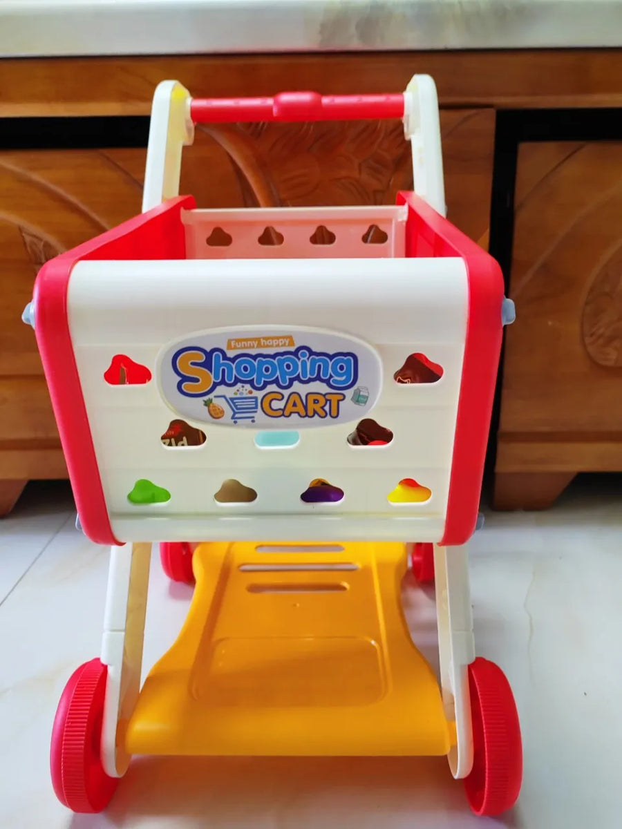 Kids Shopping Cart Toy | Musical Pretend Play Supermarket Trolley