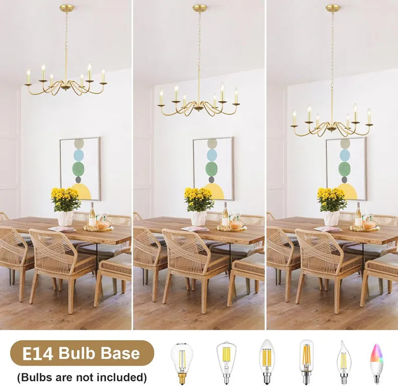 Retro Loft Chandelier – Vintage American Style Ceiling Light (Black / Gold)