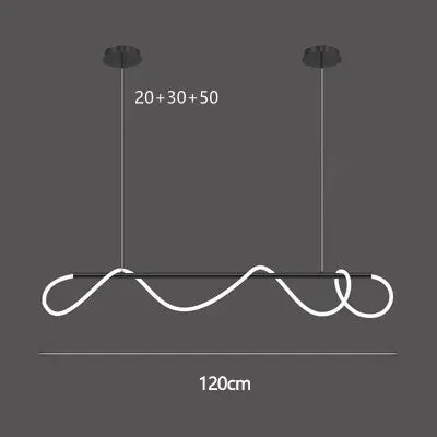 Nordic LED Long Hose Chandelier – Minimalist Pendant Light for Dining & Kitchen