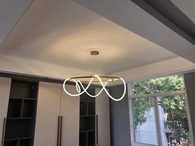 Nordic LED Long Hose Chandelier – Minimalist Pendant Light for Dining & Kitchen