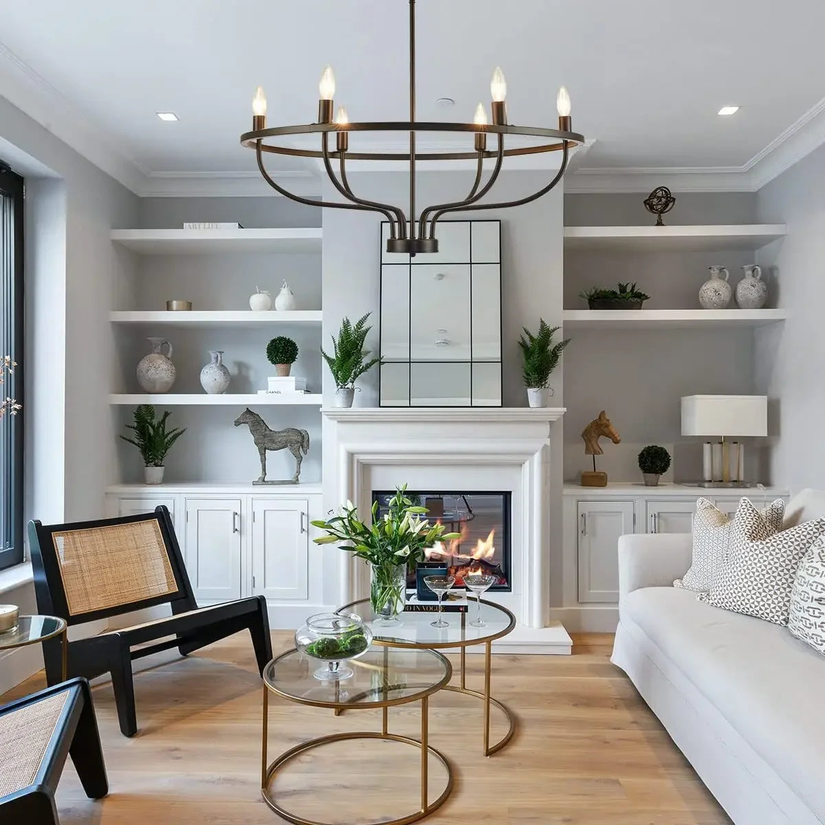Modern Retro Iron LED Pendant Chandelier – Living & Dining Room Statement Light