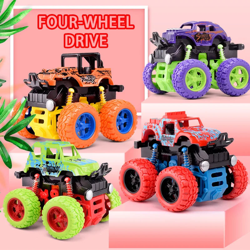 Pull Back Inertial Rotation Car – 4WD Off-Road SUV Racing Toy