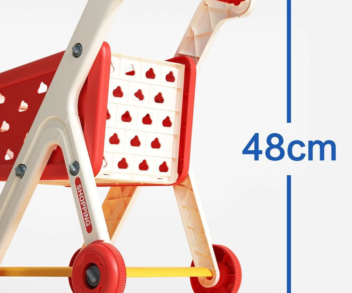 Kids Shopping Cart Toy | Musical Pretend Play Supermarket Trolley