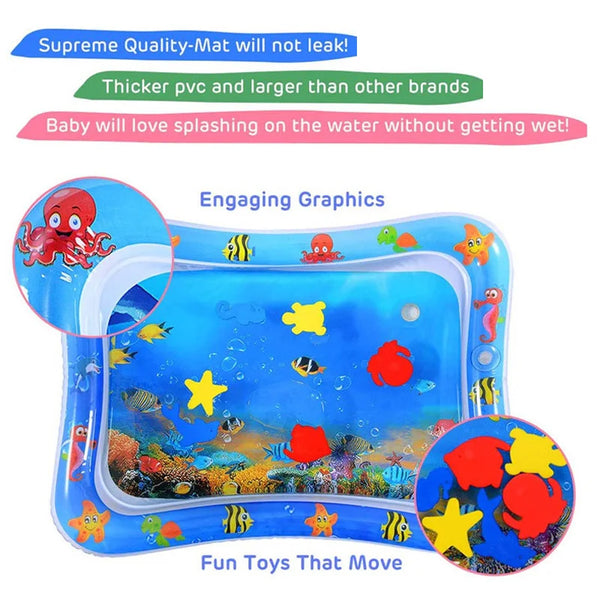 Baby Inflatable Water Play Mat | Tummy Time Activity Pad