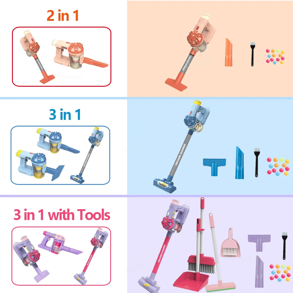 Kids Simulation Electric Vacuum Cleaner | Educational Role Play Cleaning Toy Set