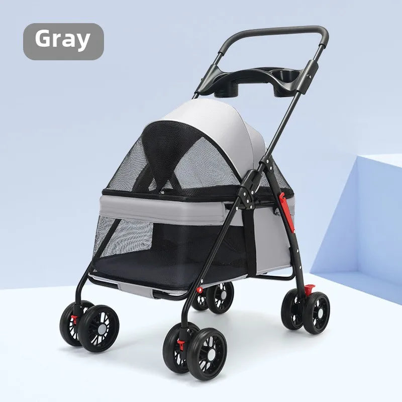 Foldable Pet Stroller for Dogs & Cats – Lightweight Travel Carrier for Small & Medium Pets
