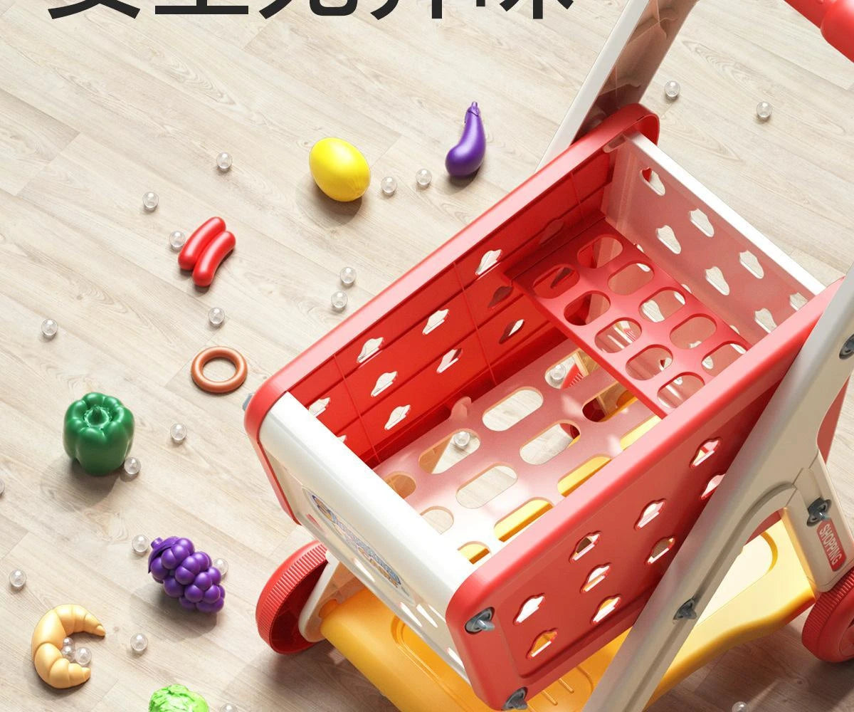 Kids Shopping Cart Toy | Musical Pretend Play Supermarket Trolley