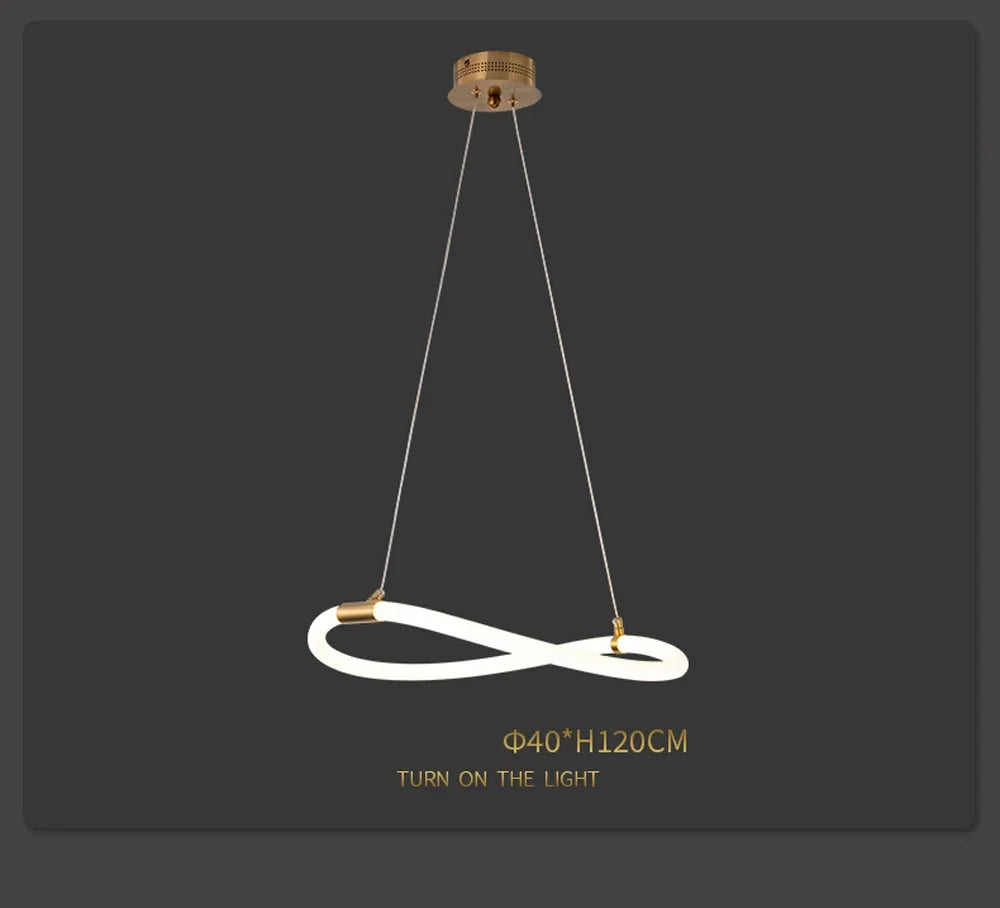 Nordic LED Long Hose Chandelier – Minimalist Pendant Light for Dining & Kitchen