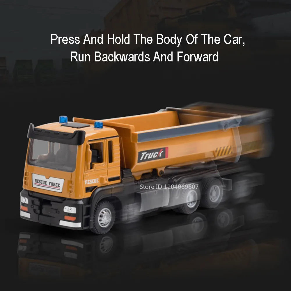 1:32 Dump Truck Toy Model – Metal Diecast Construction Vehicle