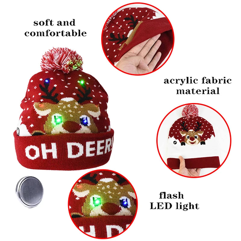 Christmas Theme LED Beanies