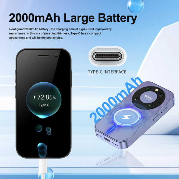 SERVO KING 9000 Mini Smartphone – 3.0" HD Display | Android 10.0 | 4G LTE | Face Recognition | Compact & Powerful