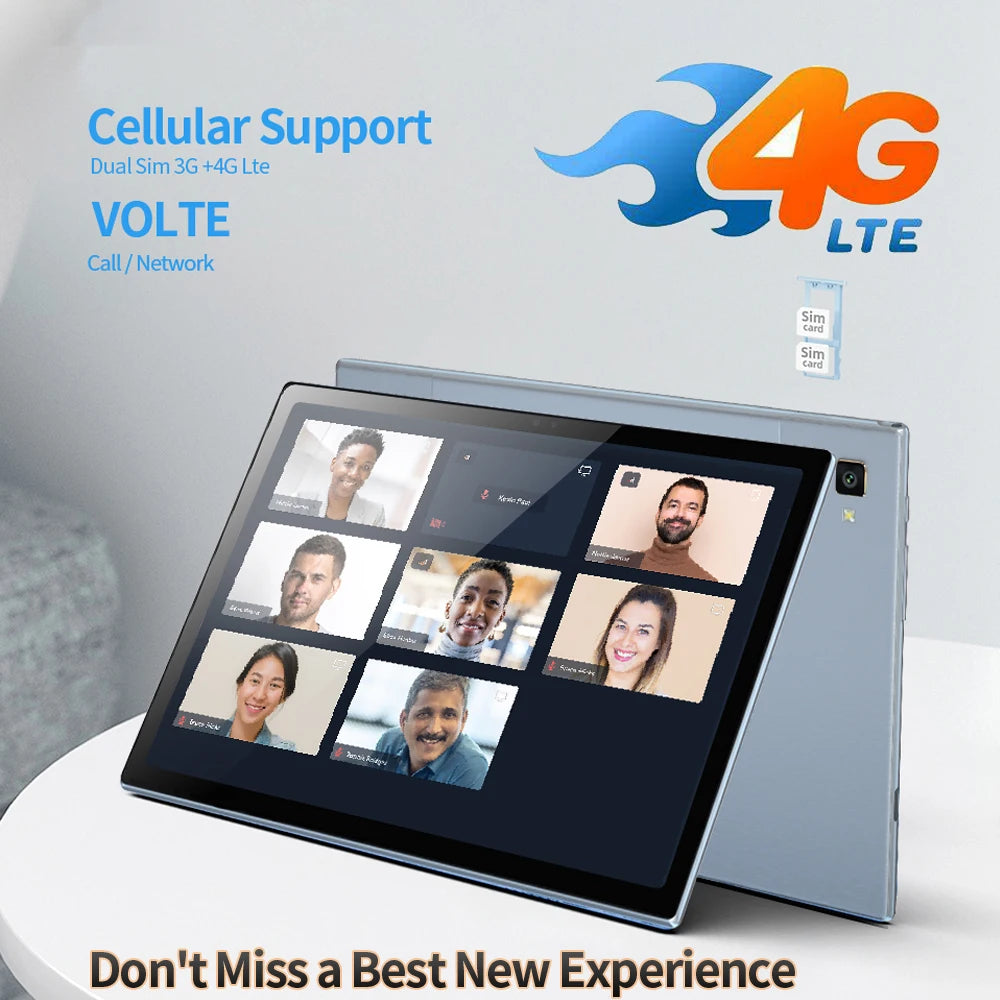 BDF 10.1" Android Tablet – Octa-Core | 8GB RAM | 128GB ROM | Dual SIM 4G LTE