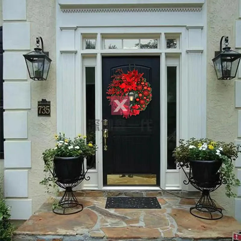 Christmas Flower with Lamp Bow