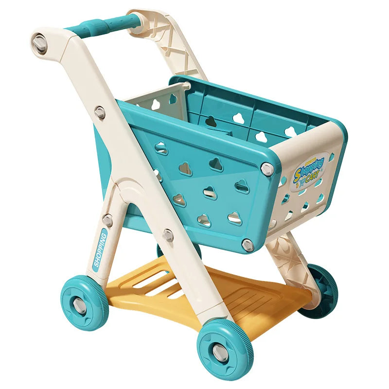 Kids Shopping Cart Toy | Musical Pretend Play Supermarket Trolley