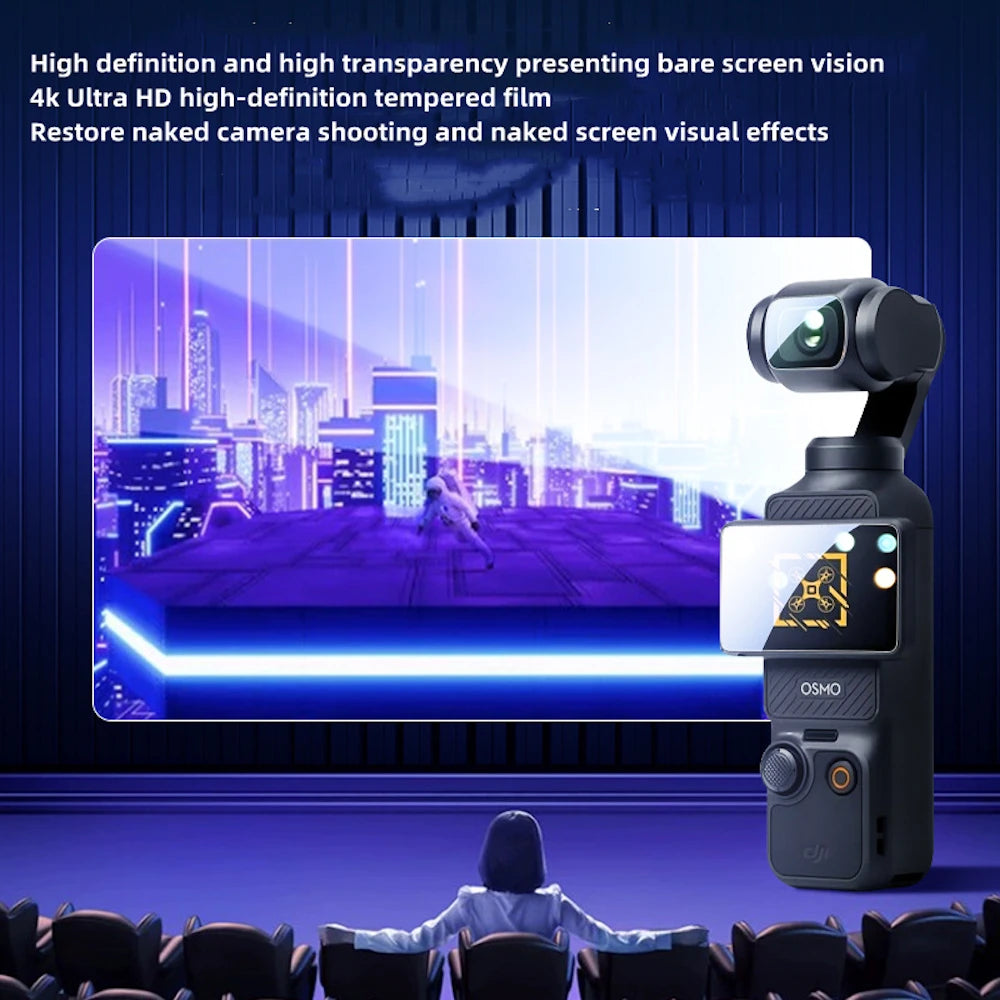 9H HD Tempered Glass Screen Protector for DJI Osmo Pocket 3 — Anti-Scratch Lens & Screen Protection Kit
