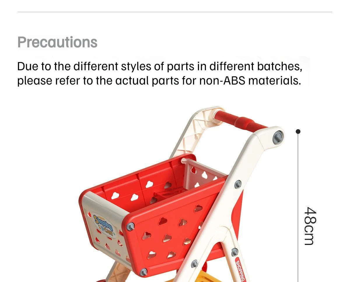 Kids Shopping Cart Toy | Musical Pretend Play Supermarket Trolley