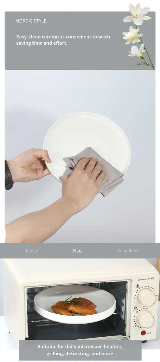 🍽️ 12-Piece Luxury Bone China Dinner Set | High-Quality Ceramic Plates & Bowls – Elegant Tableware for Home