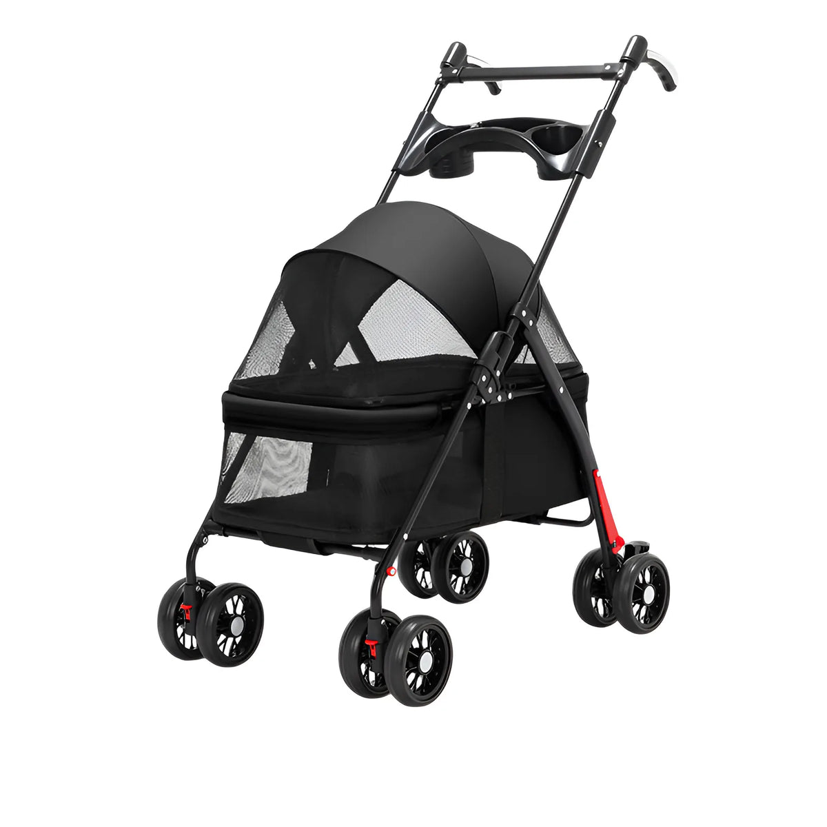 Pet Stroller for Cats & Small/Medium Dogs – One-Touch Folding | 360° Rotating Front Wheels | Stylish & Durable