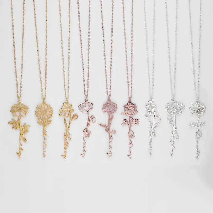 Flower Name Necklace