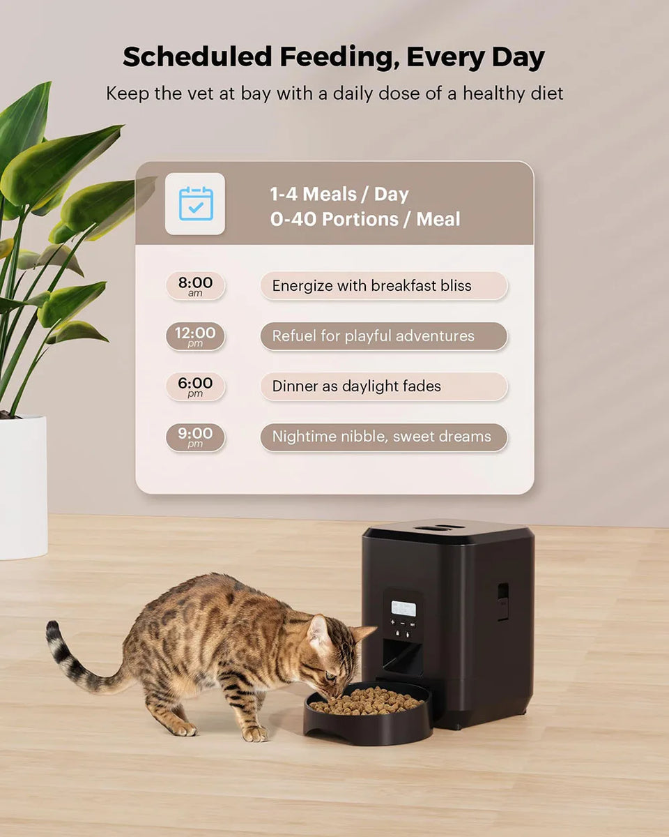 2L Smart Automatic Cat & Dog Feeder with APP Control | Timed Food Dispenser & Water Bowl Combo