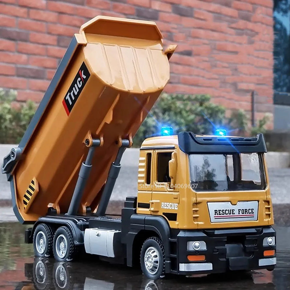 1:32 Dump Truck Toy Model – Metal Diecast Construction Vehicle