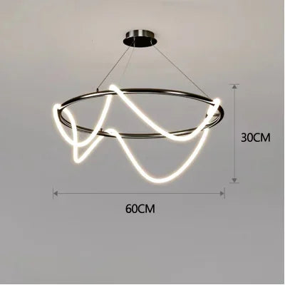 Nordic LED Long Hose Chandelier – Minimalist Pendant Light for Dining & Kitchen