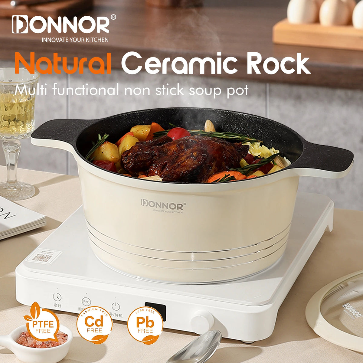 DONNOR Ceramic Cookware Set | Healthy Non-Stick & Induction Ready
