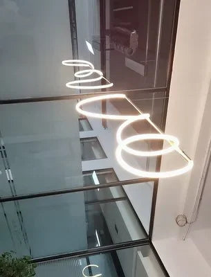 Nordic LED Long Hose Chandelier – Minimalist Pendant Light for Dining & Kitchen