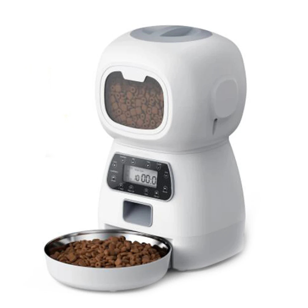 3.5L Automatic Pet Feeder with Timer & Stainless Steel Bowl | Smart Food Dispenser for Cats & Dogs
