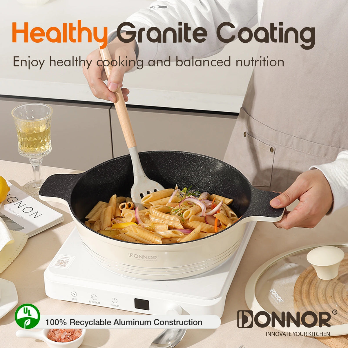 DONNOR Ceramic Cookware Set | Healthy Non-Stick & Induction Ready