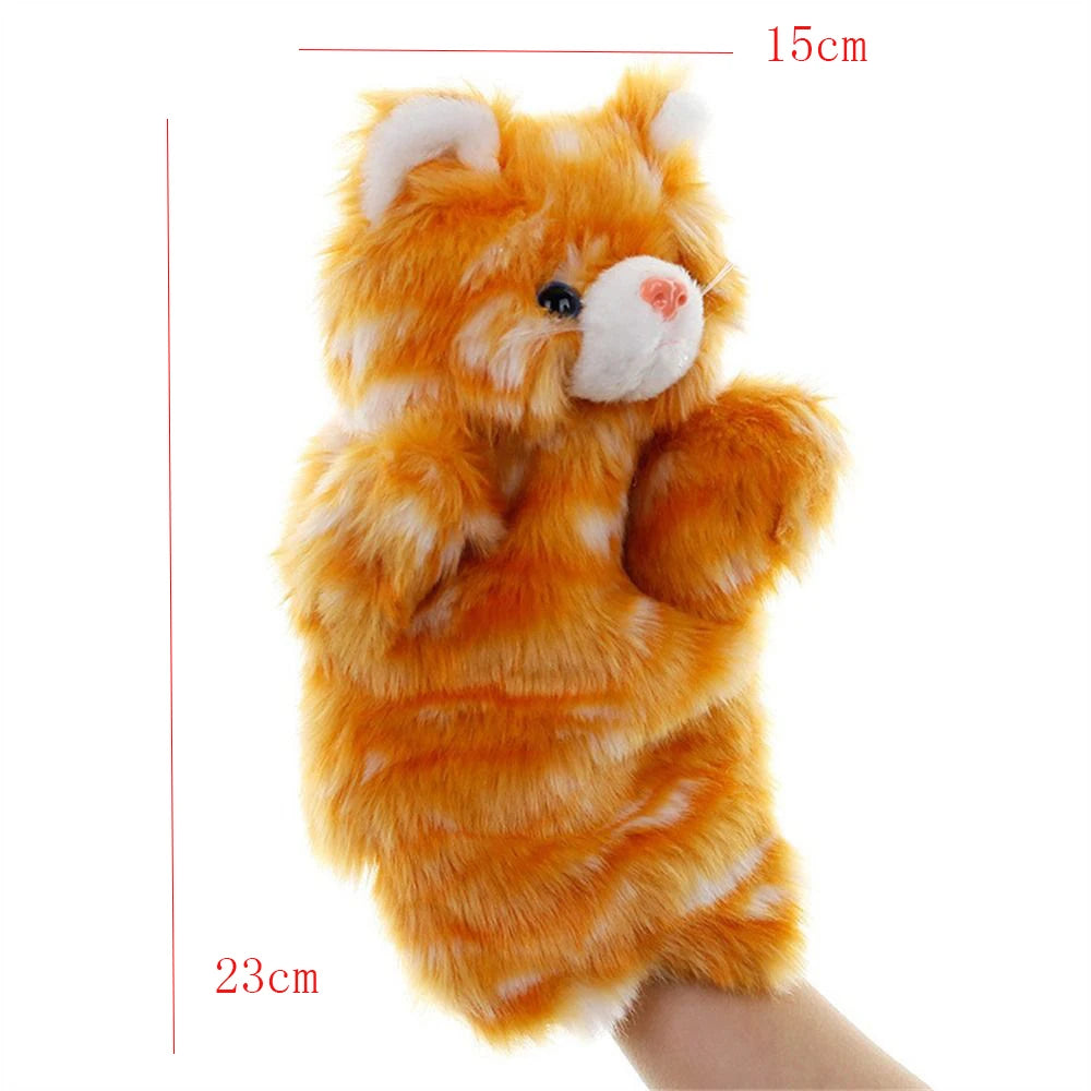 Animal Hand Puppet – Cute Cat Plush Doll for Storytelling & Play | Soft Cartoon Puppet Toy