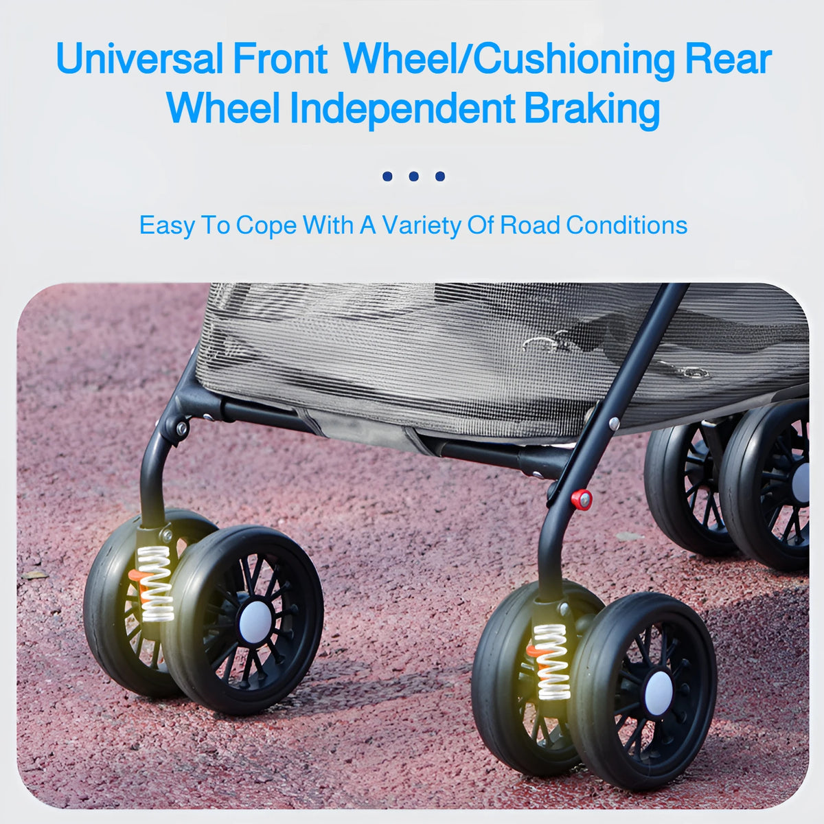 Pet Stroller for Cats & Small/Medium Dogs – One-Touch Folding | 360° Rotating Front Wheels | Stylish & Durable