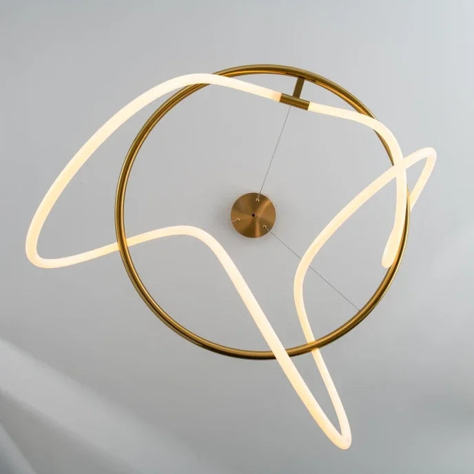Nordic LED Long Hose Chandelier – Minimalist Pendant Light for Dining & Kitchen