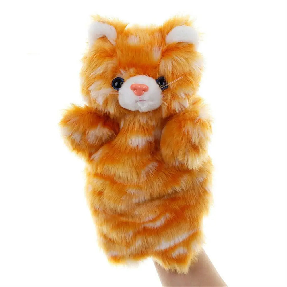 Animal Hand Puppet – Cute Cat Plush Doll for Storytelling & Play | Soft Cartoon Puppet Toy