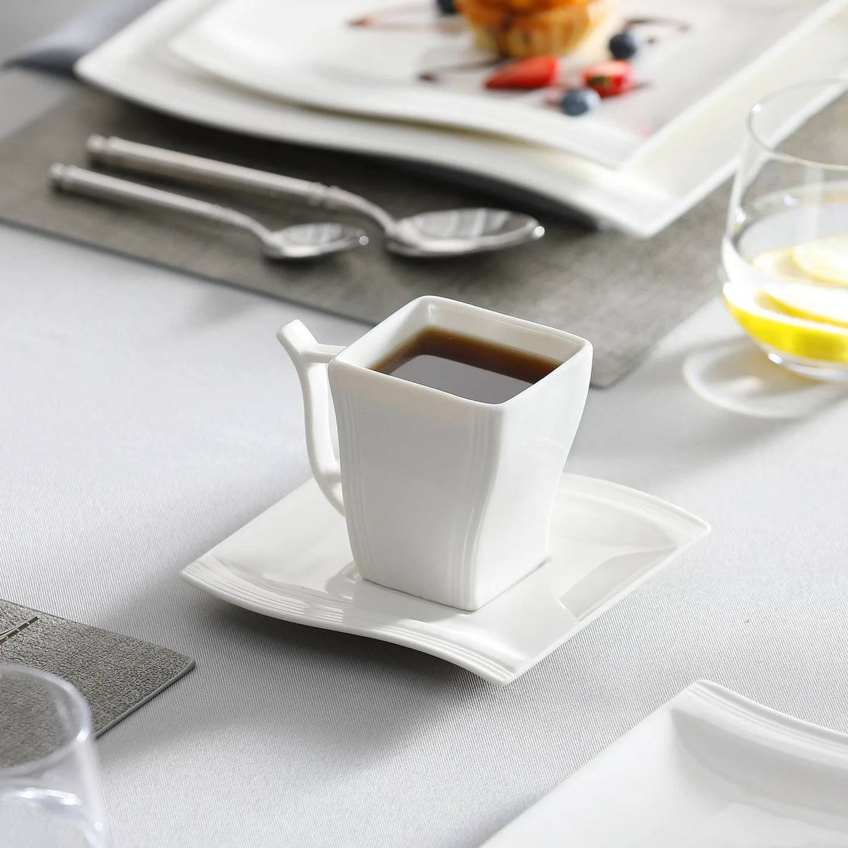 MALACASA FLORA White Porcelain Dinnerware Set – 30 / 60 Pieces for 12 People