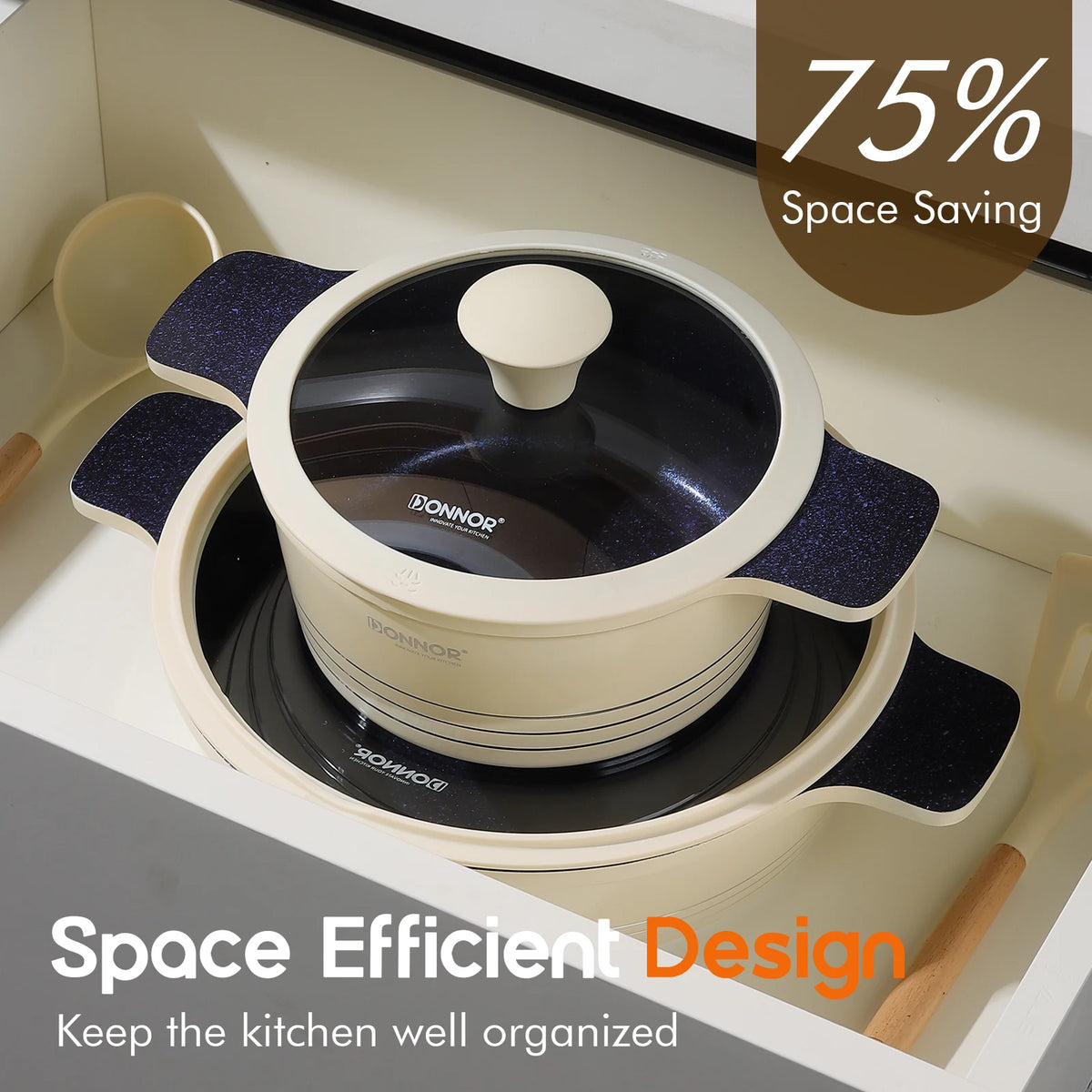 DONNOR Ceramic Cookware Set | Healthy Non-Stick & Induction Ready