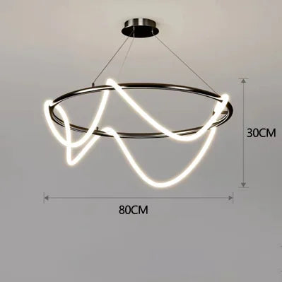 Nordic LED Long Hose Chandelier – Minimalist Pendant Light for Dining & Kitchen