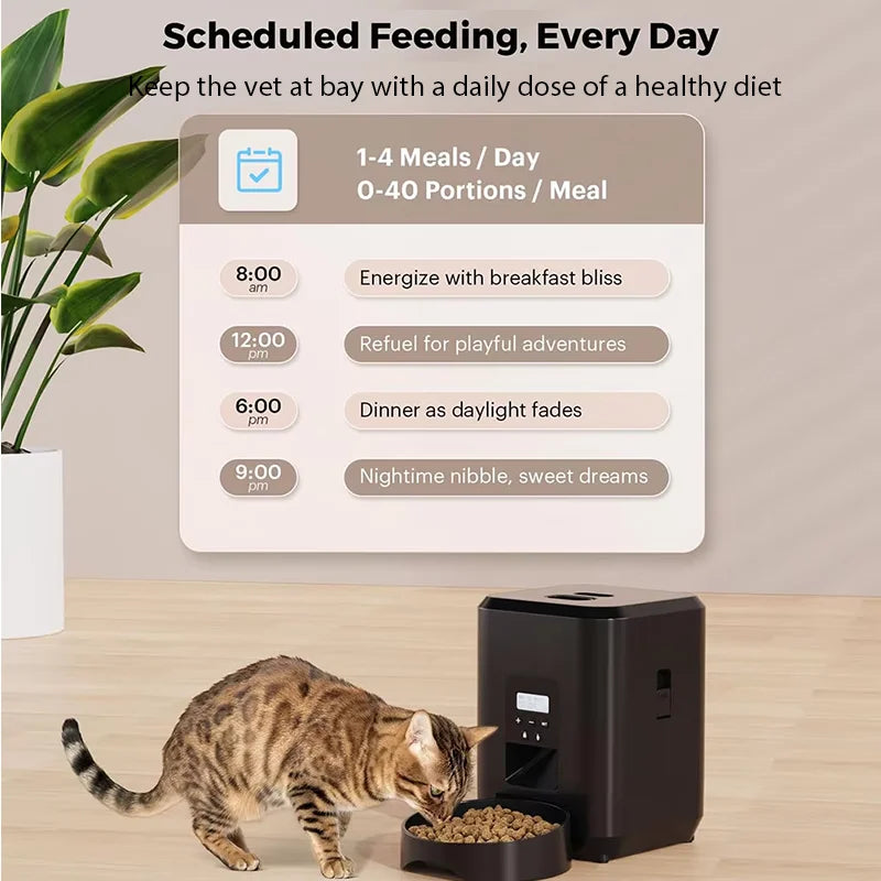 2L Smart Automatic Cat & Dog Feeder with APP Control | Timed Food Dispenser & Water Bowl Combo