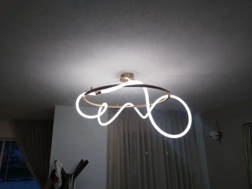 Nordic LED Long Hose Chandelier – Minimalist Pendant Light for Dining & Kitchen