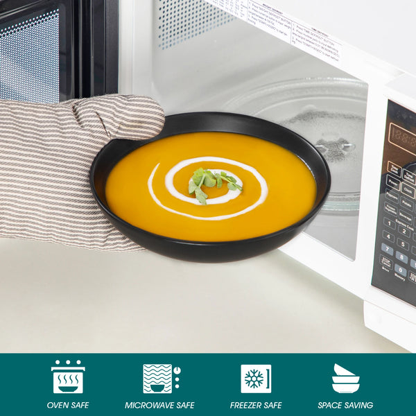 🍽️ Black Ceramic Dinnerware Set – 24 or 48 Pieces | Elegant Stoneware Table Set